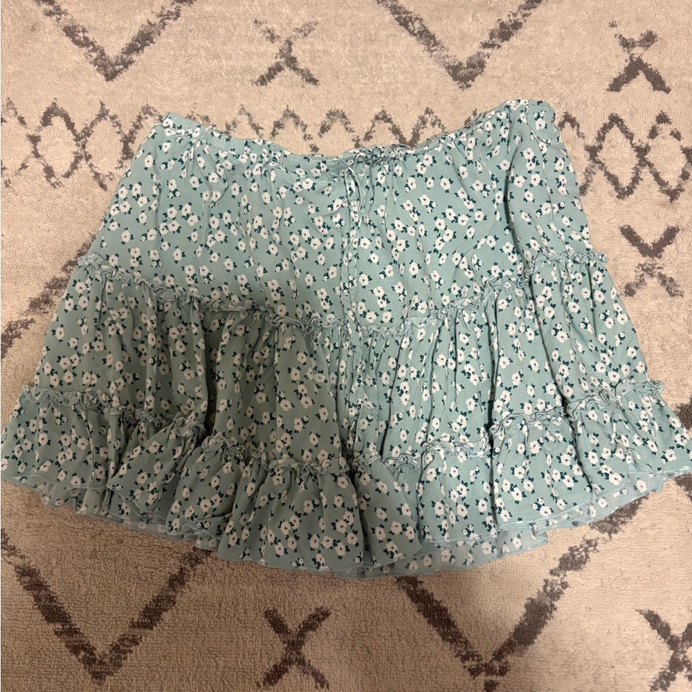 Floral Teal Skirt
